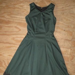 Elegant Green Fit and Flare Dress